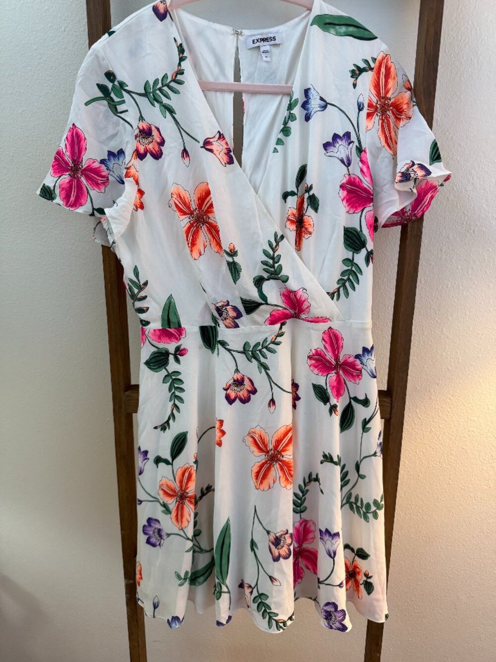 Luxury Bright Floral Summer Dress by Express - Size 12 - Excellent Condition!